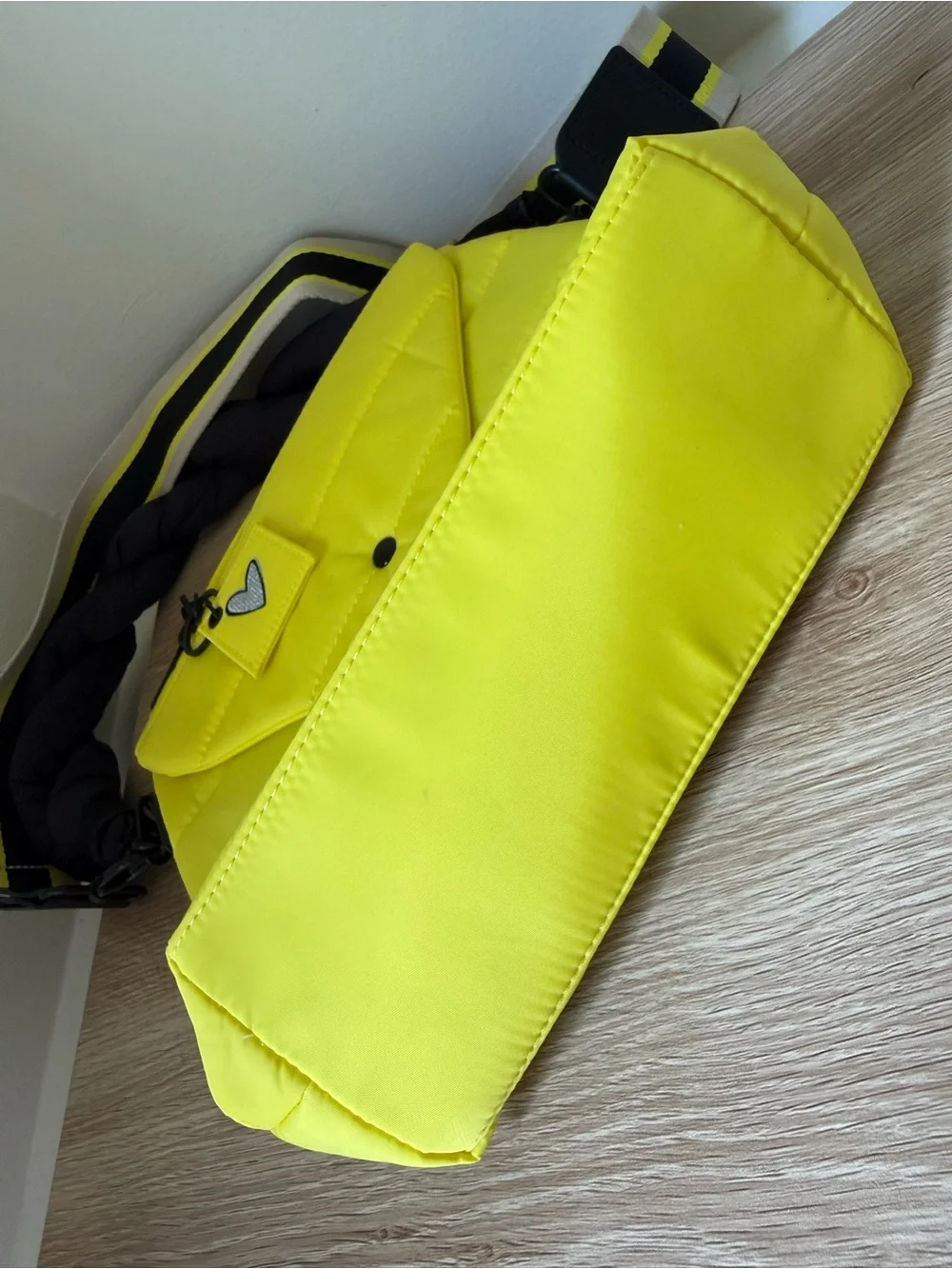 IHKWIP Yellow Quilted Messenger Bag with Black Accents AND Two Strap Options